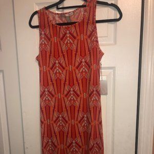 Orange and Red Pattern Dress